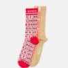 Happy Socks BINGO 2 PACK UNISEX - Skarpety - Red/light Brown