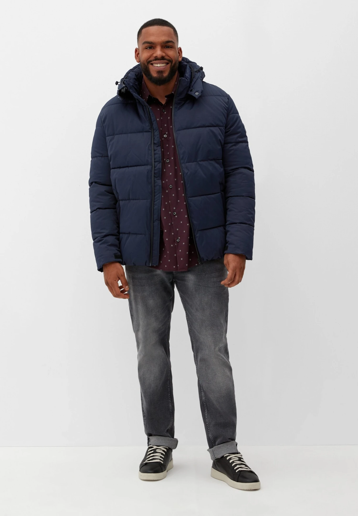 S.Oliver MIT KONTRAST-DETAILS - Kurtka Zimowa - Dark Blue