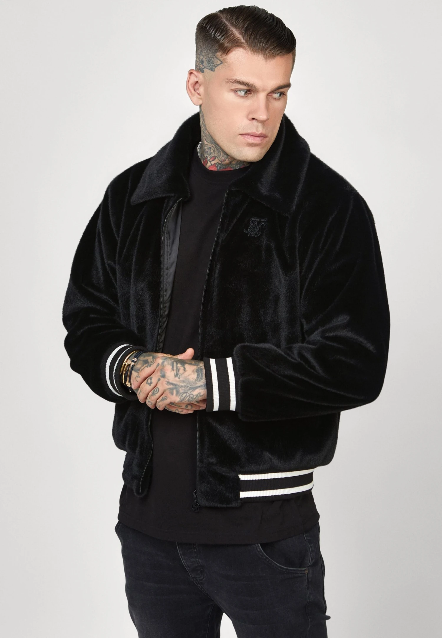 SikSilk BOMBER JACKET - Kurtka Bomber - Black