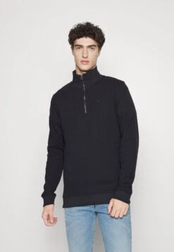 CASUAL FRIDAY SEBASTIAN WAFFLE HALFZIP - Sweter - Dark Navy