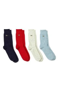 Lacoste 4 PACK - Skarpety - Bleu Marine Rouge Beige Turquoise