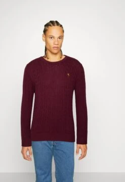 Abercrombie & Fitch ICON CABLE CREW - Sweter - Port Royal